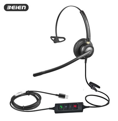 Wired usb c headphones with noise cancelling with mic