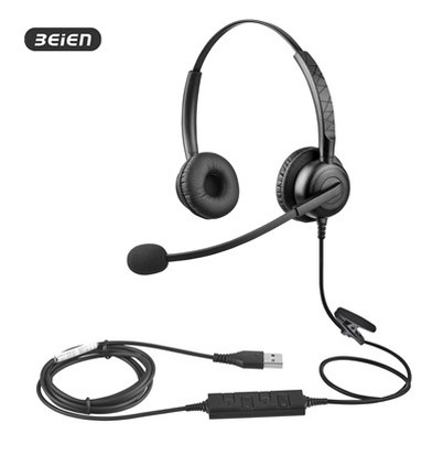 Dual-Ear Wired Headsets With USB