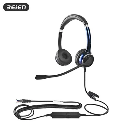 Dual Noise Canceling Wired Headset With Mic