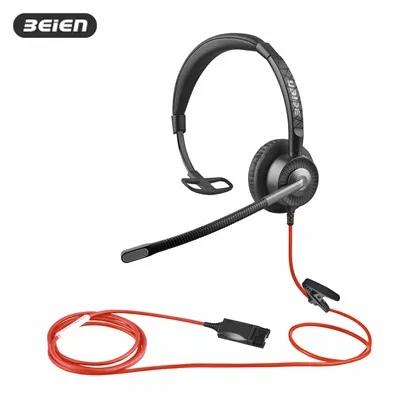 Monaural Quick Disconnect Wired Headset Mic