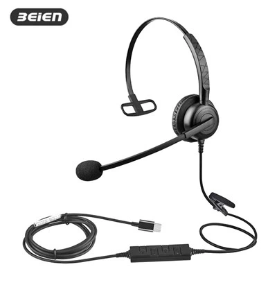 Mono Type-C Headset With Mic For Call Center