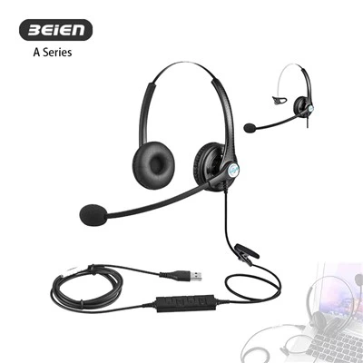 Lightweight Wired Call Center Headset With Mic